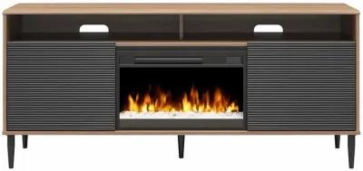 Daphne Fluted Contemporary Electric Fireplace TV Stand for TVs up to 70"