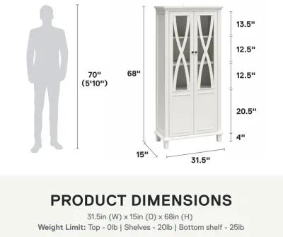 Ellington Tall Accent Cabinet with Glass Doors