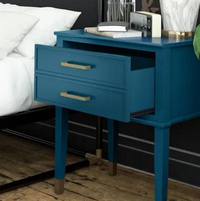 Westerleigh 2 Drawer Nightstand with Gold Accents