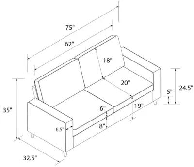 Cooper 3 Seat Linen Sofa