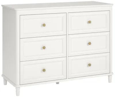 Piper Painted 6 Drawer Dresser with Solid Wood Spindle Feet