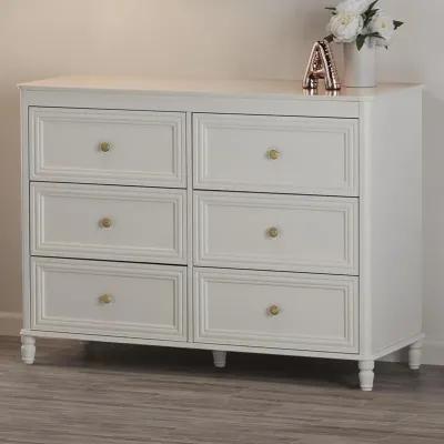 Piper Painted 6 Drawer Dresser with Solid Wood Spindle Feet