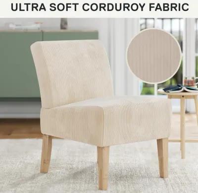 Hazen Armless Upholstered Corduroy Accent Chair