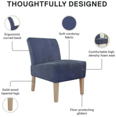 Hazen Armless Upholstered Corduroy Accent Chair