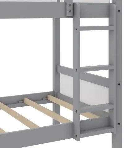 Adrian Twin over Twin Wood Bunk Bed with Integrated Ladder