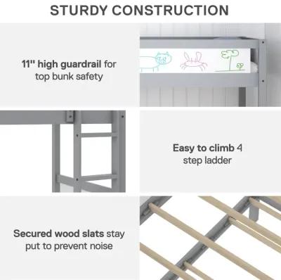 Adrian Twin over Twin Wood Bunk Bed with Integrated Ladder