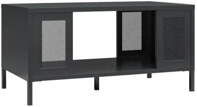 Shadwick Metal Coffee Table with Perforated Metal Mesh Accents