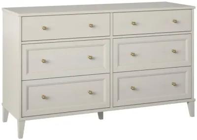 Monticello Wide 6 Drawer Dresser with Gold Accents