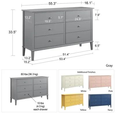 Franklin 6 Drawer Dresser with Durable Metal Slides