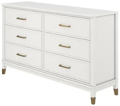 Westerleigh 6 Drawer Dresser with Gold Knobs