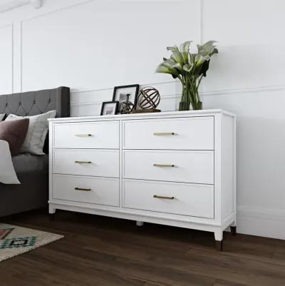 Westerleigh 6 Drawer Dresser with Gold Knobs