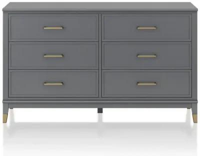 Westerleigh 6 Drawer Dresser with Gold Knobs