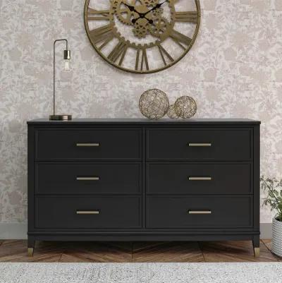 Westerleigh 6 Drawer Dresser with Gold Knobs