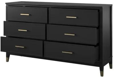 Westerleigh 6 Drawer Dresser with Gold Knobs