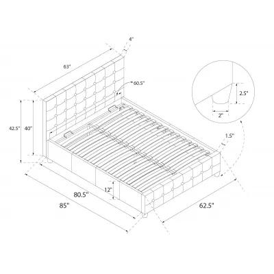 Cambridge Upholstered Bed with Gas Lift Storage Compartment