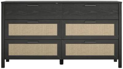 Amberly Rattan 6 Drawer Dresser