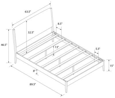 Dacin  Wood and Upholstered Platform Bed