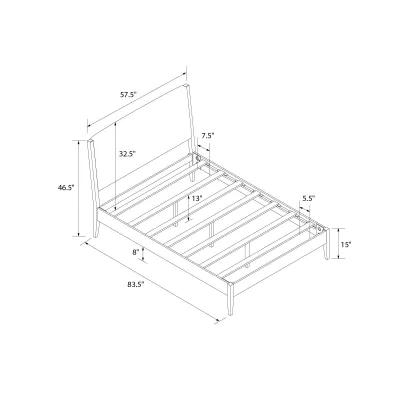 Dacin  Wood and Upholstered Platform Bed