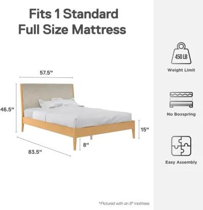 Dacin  Wood and Upholstered Platform Bed