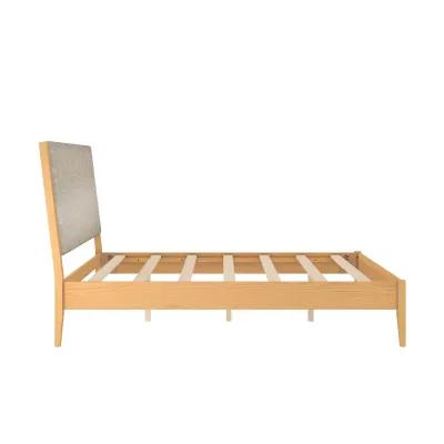 Dacin  Wood and Upholstered Platform Bed