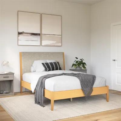 Dacin  Wood and Upholstered Platform Bed