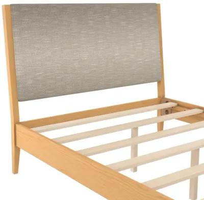 Dacin  Wood and Upholstered Platform Bed