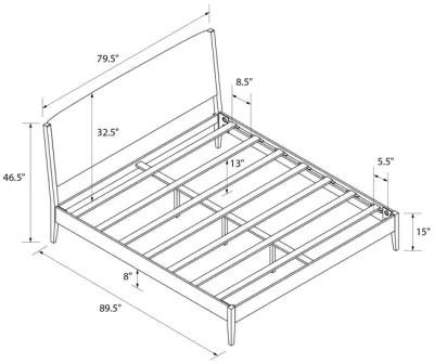 Dacin  Wood and Upholstered Platform Bed