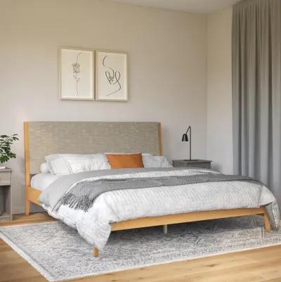 Dacin  Wood and Upholstered Platform Bed