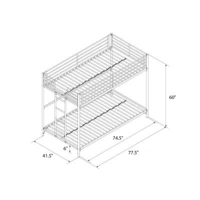 Darren Easy Assembly Kids Metal Bunk Bed