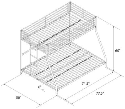 Darren Easy Assembly Kids Metal Bunk Bed