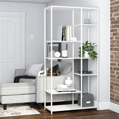 Shadwick Metal Bookcase with Six Variating-Sized Shelves