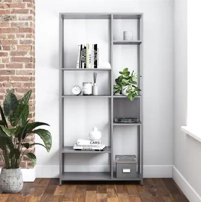 Shadwick Metal Bookcase with Six Variating-Sized Shelves