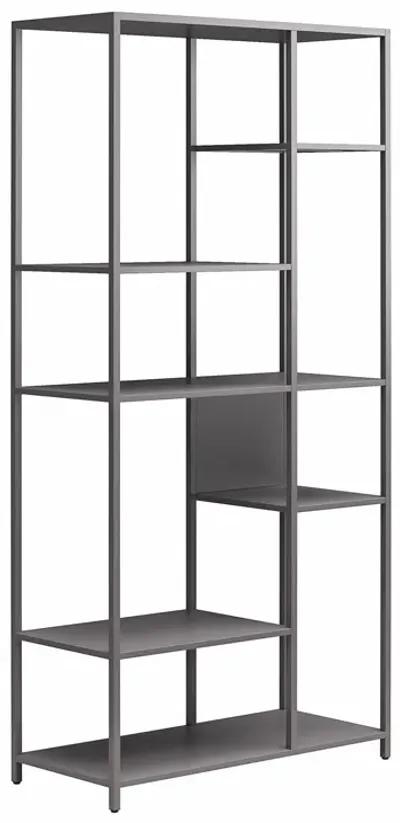 Shadwick Metal Bookcase with Six Variating-Sized Shelves