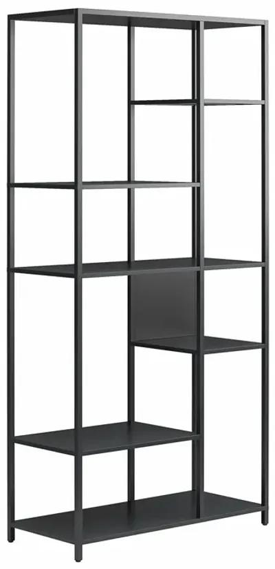 Shadwick Metal Bookcase with Six Variating-Sized Shelves