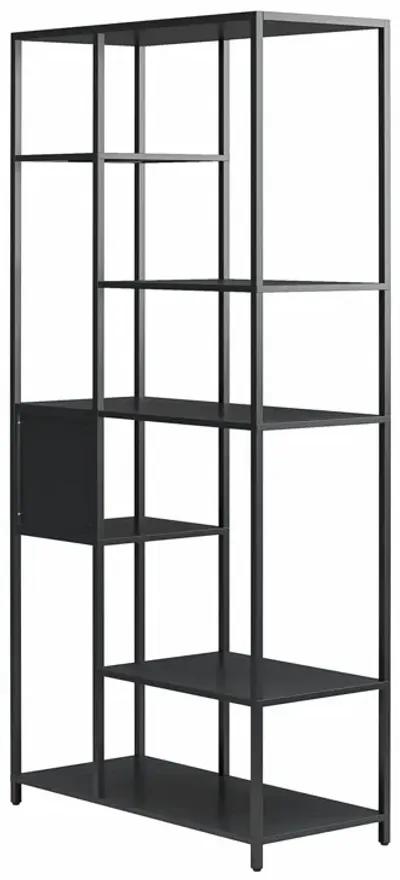 Shadwick Metal Bookcase with Six Variating-Sized Shelves