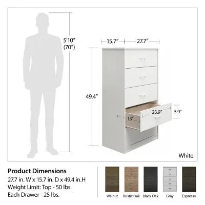 Rory Tall 5 Drawer Dresser