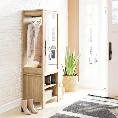 Amberly Wardrobe with Mirror, Clothing Bar and 3 Shelves