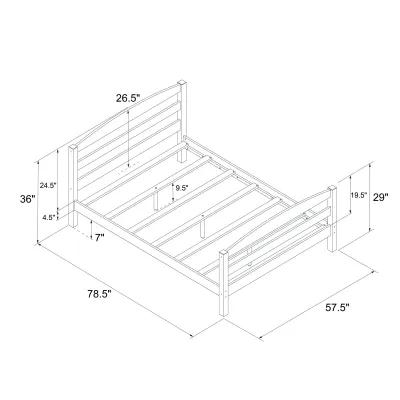 Braylon Wooden Bed Frame with Wood Slats