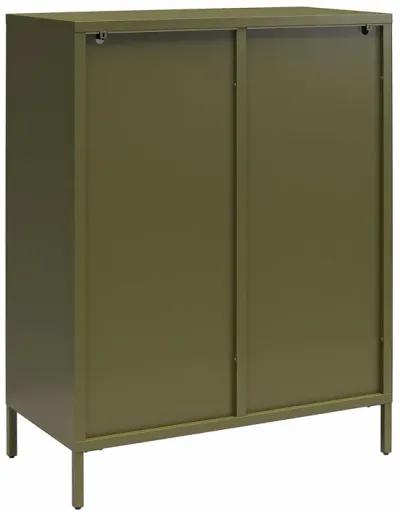 Luna Short 2 Door Accent Cabinet with Fluted Glass