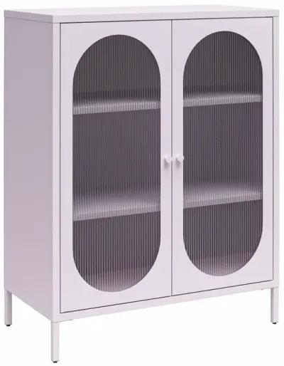 Luna Short 2 Door Accent Cabinet with Fluted Glass