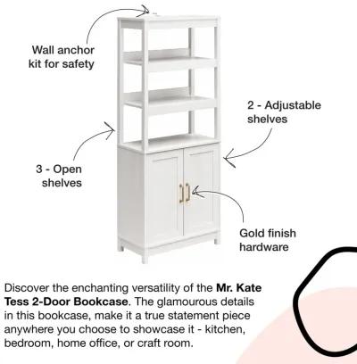 Tess 2 Door Bookcase with Modular Storage Options