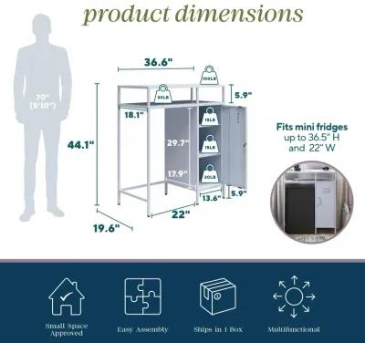 Cache Metal Locker-Style Mini Refrigerator Organizer