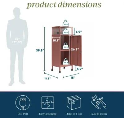 Cache Metal Locker-Style Mobile Storage Cart