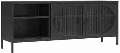 Luna Metal TV Stand with Fluted Glass for 65" TVs