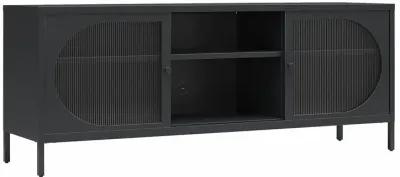 Luna Metal TV Stand with Fluted Glass for 65" TVs