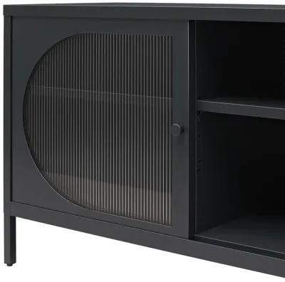 Luna Metal TV Stand with Fluted Glass for 65" TVs