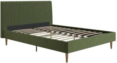 Daphne Velvet Upholstered Bed with Channel Tufted Headboard