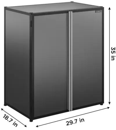 Freestanding Aluminum Garage Cabinet, Black and Gray