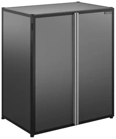 Freestanding Aluminum Garage Cabinet, Black and Gray