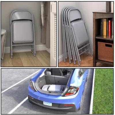 SmartFold Vinyl Folding Chair, 4-Pack